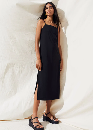Черное базовое джерси платье от h&m