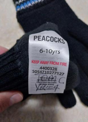 Качественные теплые перчатки на флисе бренда peacocks4 фото