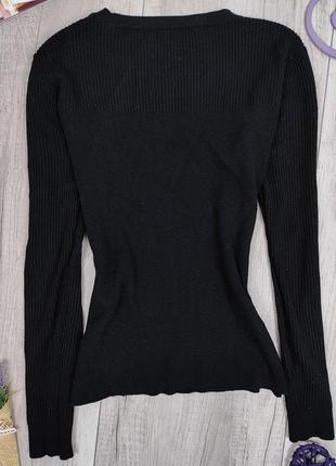 Женский чёрный шерстяной джемпер шерсть размер м7 фото