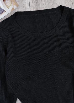 Женский чёрный шерстяной джемпер шерсть размер м4 фото