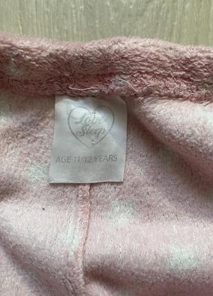 Меховые штаны пижама теплые розовые для дома 10-11 лет2 фото