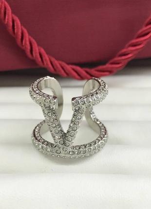 Брендове кільце valentino з посрібленням