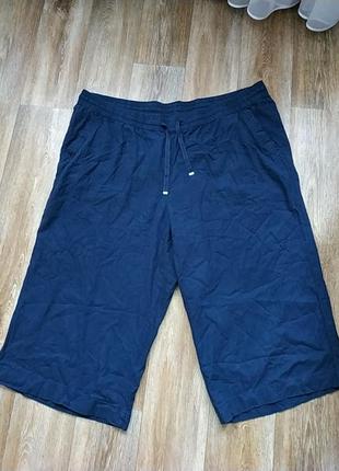 Шорты синие, р 28, лен вискоза