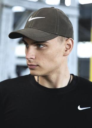 Кепка nike хаки белый лого5 фото