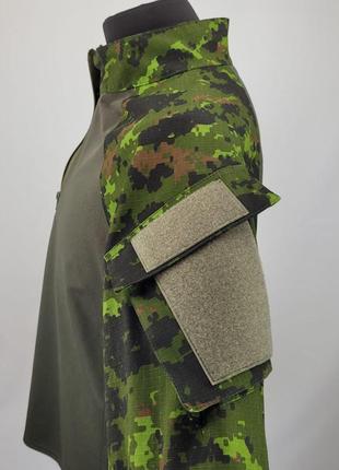 Рубашка мужская военная тактическая с липучками зуда ubaks 7326 зеленая4 фото