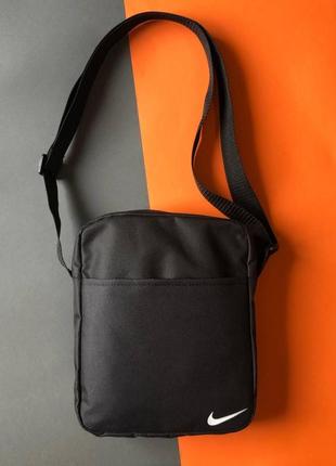 Сумка nike черного цвета / мужская спортивная сумка через плечо найк / барсетка найк
