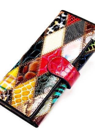 Жіночий довгий гаманець із натуральної шкіри. жіноче портмоне. шкіряний жіночий гаманець клатч
