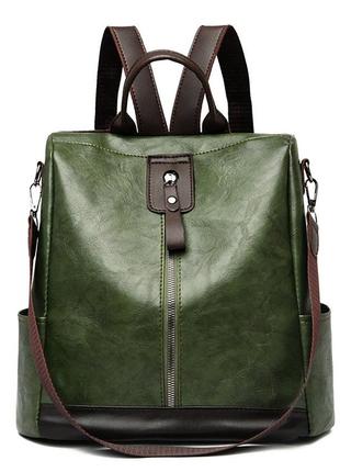 Стильный  рюкзак   с экокожи  зеленый1 фото