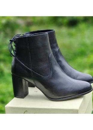 Кожаные женские демисезонные / осенние / весенние ботинки на невысоких толстых каблуках anna firld 🇺🇲 38-39 размер
