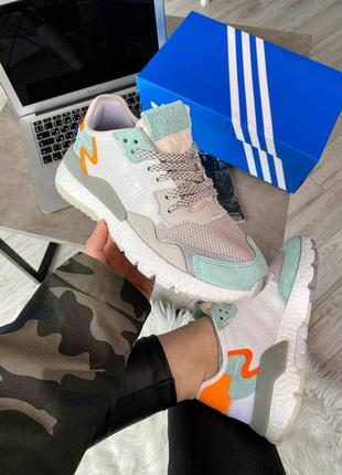 Шикарні adidas nite jogger grey one vapour green2 фото