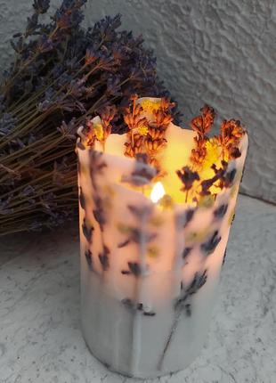 Свеча с лавандой лавандовая свеча5 фото