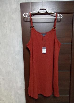 Брендовый новый красивый сарафан -платье в рубчик р.16-18.1 фото