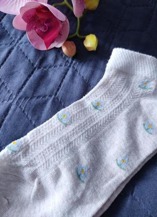 Женские носки в цветок мягкие уплотненная стопа 37-40 носки2 фото