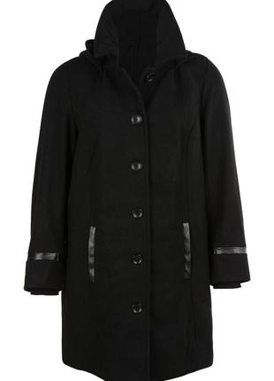 Пальто с капюшоном, чёрного цвета zhenzi