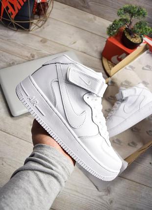 Мужские зимние кроссовки the nike air force mid white wntr