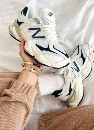 Кросівки new balance 9060 « white navy »4 фото