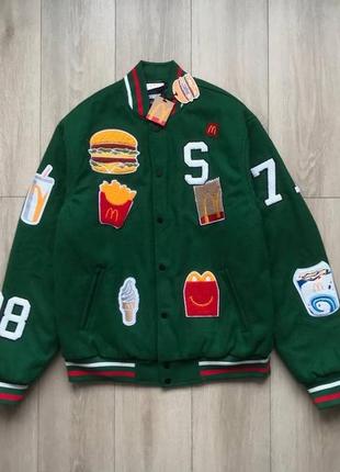 Бомбер куртка snipes mcdonald's college logo varsity jacket cactus