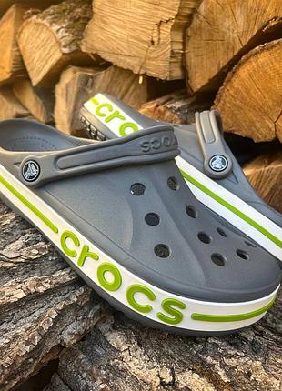 Crocs bayaband charcoal сірі крокси сабо хіт продажу