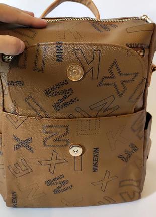 Модный новый городской рюкзак стильная мягкая кожа4 фото