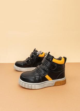 Зимове взуття для хлопчика чорні ботінки черевики чоботи 27-30 детские зимние ботинки bessky