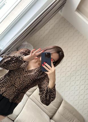 Леопардовая блузка кофточка3 фото