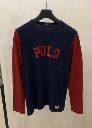 Лонгслів кофта светр polo ralph lauren синя чоловіча1 фото