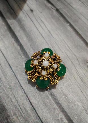 Брошь винтаж сплав стекло