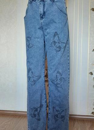 Ровные джинсы с завышенной талией2 фото