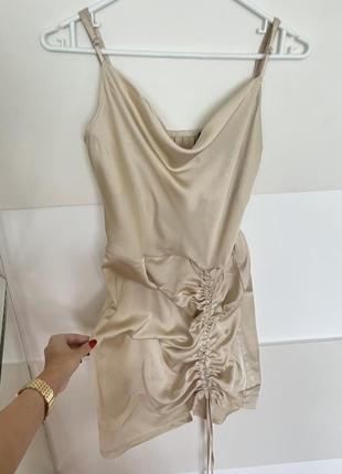 Стлтное атласное платье 2