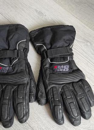 Зимові  мото перчатки рукавиці ixs чоловічі l hipor шкіряні1 фото