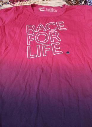 Яскрава рожева омбре футболка race for life2 фото