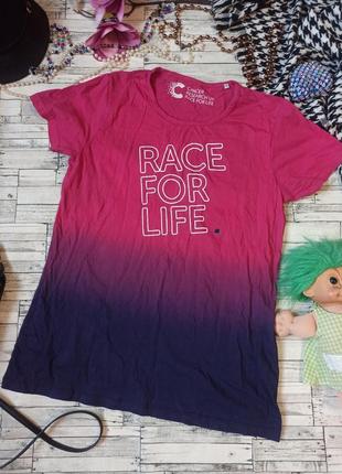Яскрава рожева омбре футболка race for life