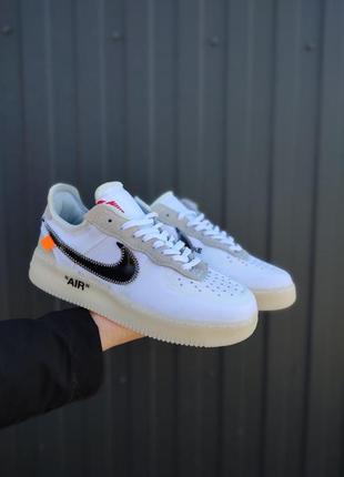 Кроссовки nike air force 1 x off-white «white black»6 фото