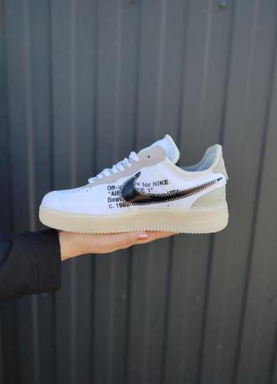 Кроссовки nike air force 1 x off-white «white black»7 фото