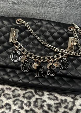 Черная стильна сумка guess оригинал