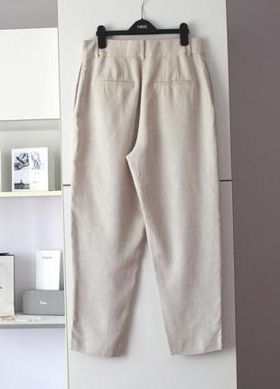 Cеро-бежевые брюки с льном от h&amp;m7 фото