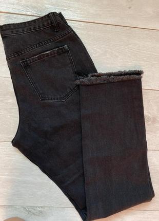 Темно сірі джинси моми з необробленим краєм missguided5 фото
