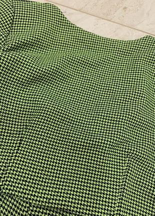 Кроп топ піджак zara зелений жіночий гусячі лапки твідовий10 фото