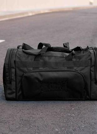 Велика чоловіча спортивна сумка everlast bad на 60 л. чорний логотип/доріжжна сумка5 фото
