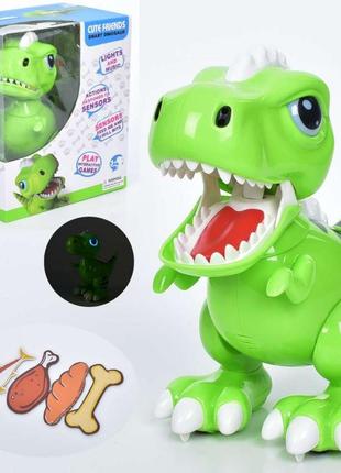 8320a игрушка диназавр интерактивный, реагирует на ощупь, музыка, свет, коробка 21*24*14 см