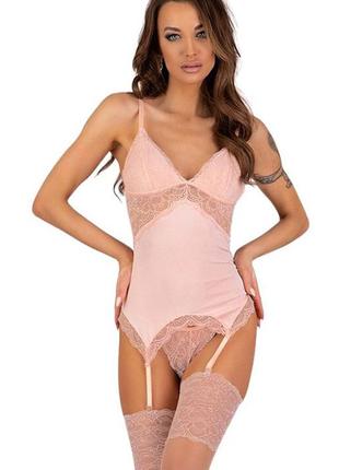 Persinne peach emporio livia corsetti розовый комплект белья корсет и чулки пудра