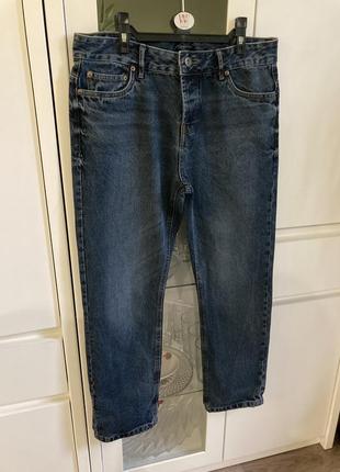 Denim&co w34 l30 крутые прямые синие джинсы 100% коттон