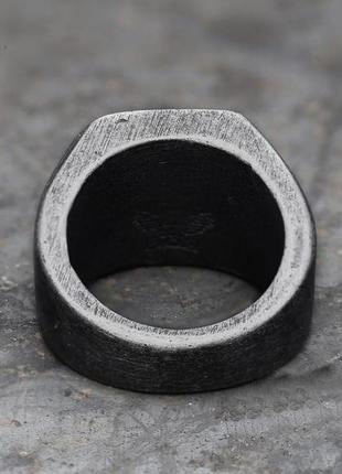 Кольцо печатка перстень мужское стальное bolt из медицинской нержавеющей стали 316l в виде болта черное 204 фото
