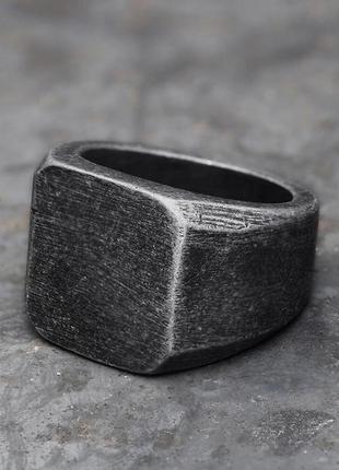 Кольцо печатка перстень мужское стальное bolt из медицинской нержавеющей стали 316l в виде болта черное 203 фото