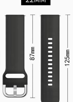 Ремешок для смарт-часов 22 мм (черный/белый)4 фото