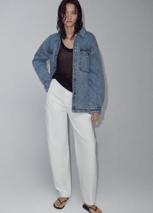 Стеганая утепленная джинсовая куртка zara m l