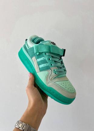 Жіночі замшеві кросівки adidas forum low bad bunny mint10 фото