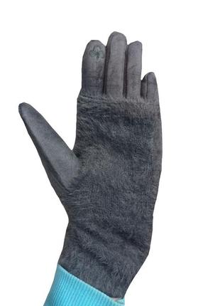 Перчатки женские замшевые сенсорные маренго размер 7,53 фото