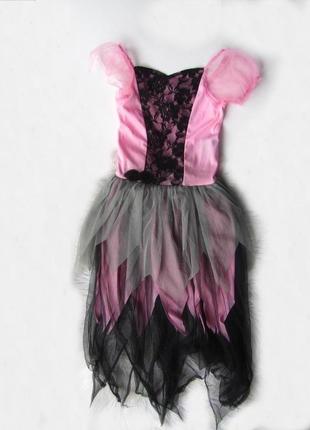 Карнавальний костюм сукня чарівниця вампірша чорна вдова королева відьма halloween хеллоуїн