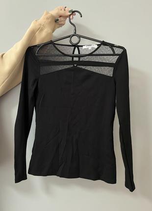 Базовая черная кофта, реглан, лонгслив, блуза размер s2 фото
